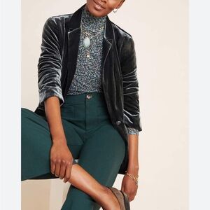 Anthropologie Alessia Crushed Velvet Blazer